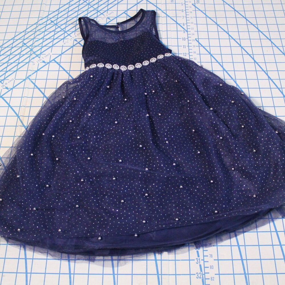 American Princess Sparkly Navy Blue Dress, Size 4 - Picture 3 of 9